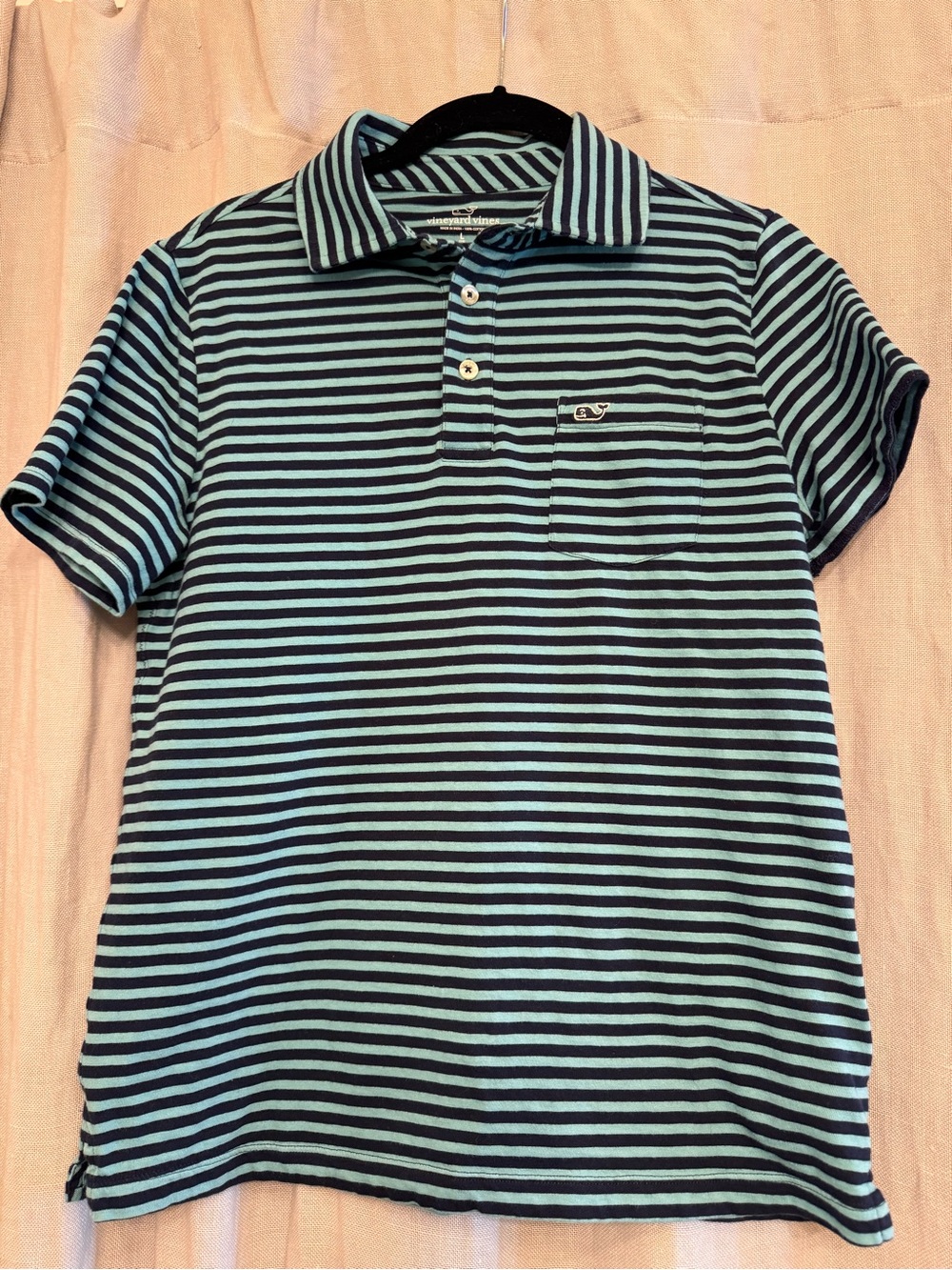 Vineyard Vines Striped Short Sleeve Polo - Boys Large (16)